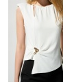 Camiseta Broche. Camisetas / Camisas BSB. Color: blanco, marron; Tallas: s, m, l