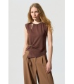 Camiseta Broche. Camisetas / Camisas BSB. Color: blanco, marron; Tallas: s, m, l