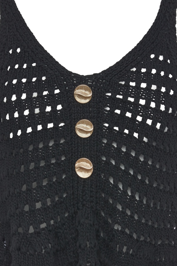 Top Crochet. Camisetas / Camisas BSB. Color: beige, negro; Tallas: s, m |