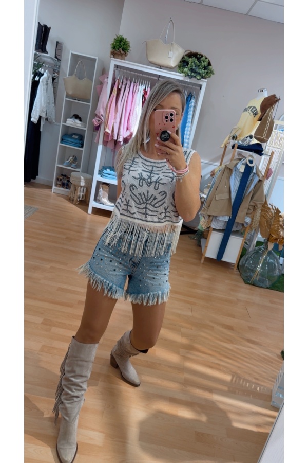 Top Dalias Piedra. Camisetas / Camisas BSB. Tallas: m, l, s | Bambalinas Closet