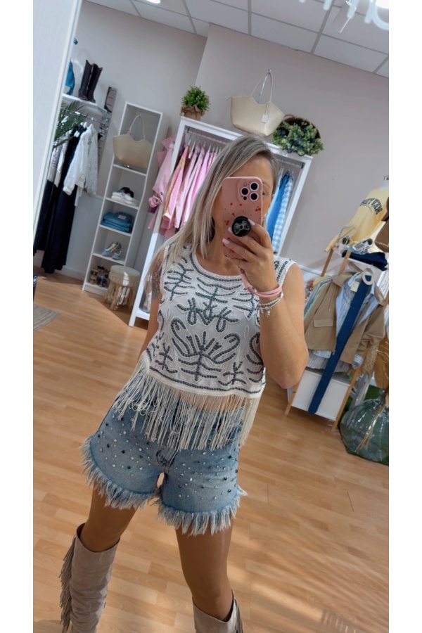 Top Dalias Piedra. Camisetas / Camisas BSB. Tallas: m, l, s | Bambalinas Closet