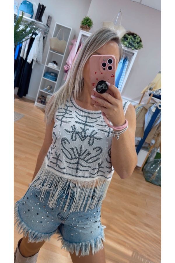 Top Dalias Piedra. Camisetas / Camisas BSB. Tallas: m, l, s | Bambalinas Closet