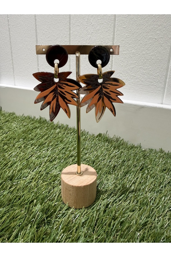 Pendientes Hojas Naranja. Bisuteria.  | Bambalinas Closet