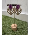 Pendientes Hojas Morado. Bisuteria.  | Bambalinas Closet