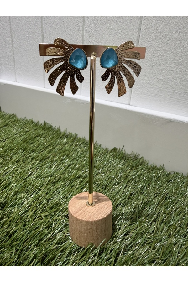 Pendientes Hojas Azul. Bisuteria.  | Bambalinas Closet