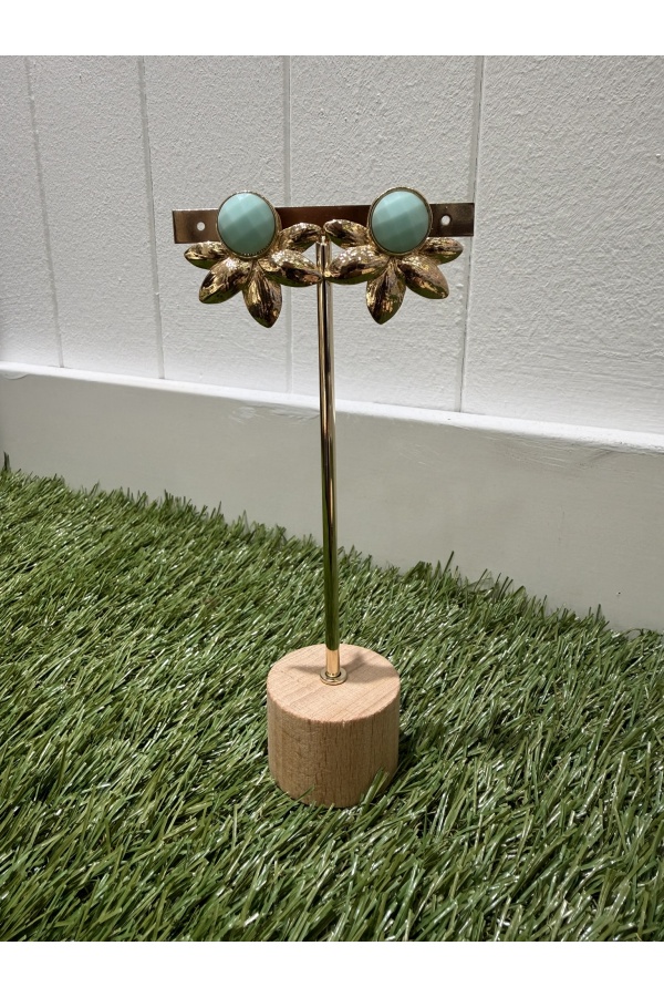Pendientes Hoja Turquesa. Bisuteria.  | Bambalinas Closet