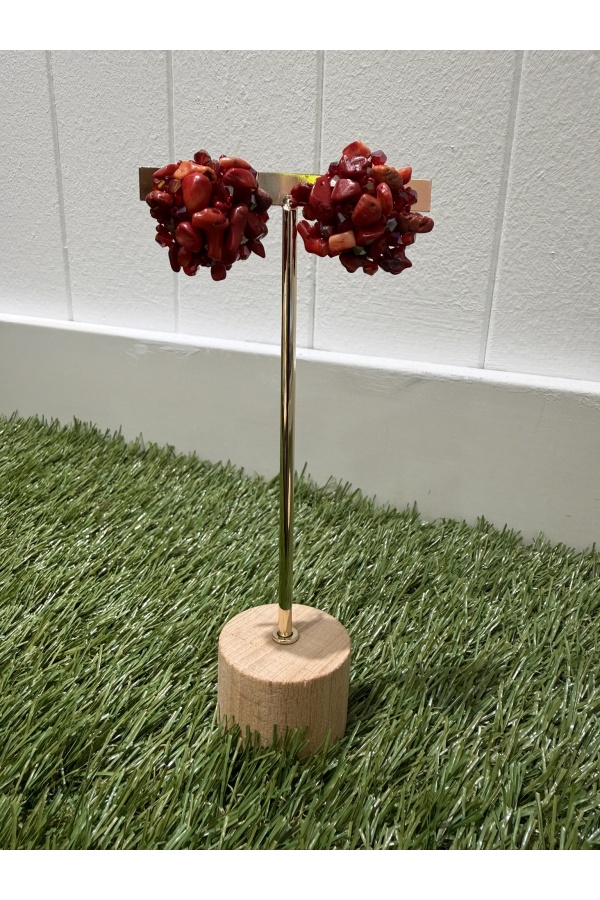 Pendientes Piedras Rojas. Bisuteria.  | Bambalinas Closet