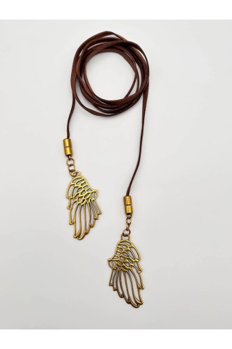 Collar Alas Marron Camaleonica. Accesorios Camaleónica.  | Bambalinas Closet