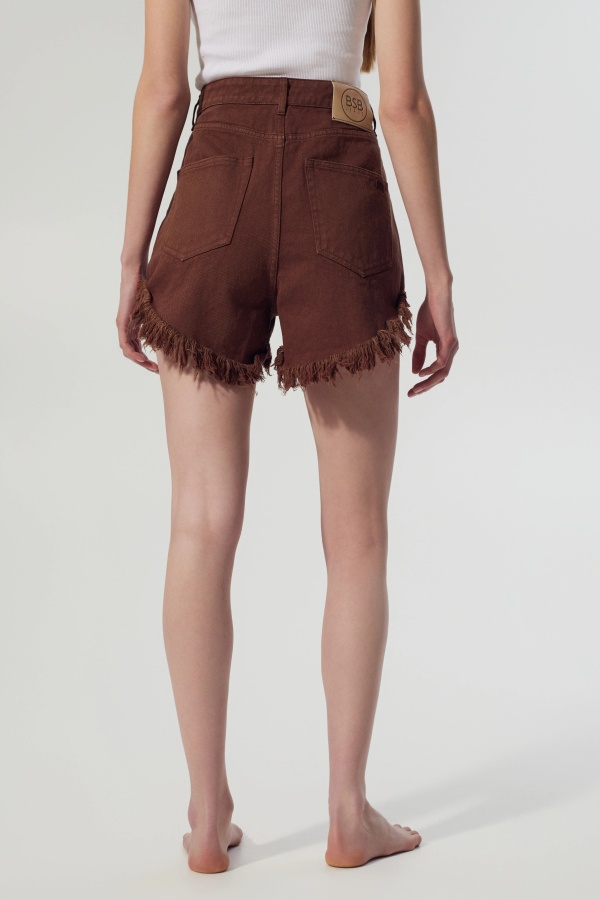 Short Molly. Pantalones / Shorts BSB. Color: marron chocolate, blanco; Tallas: