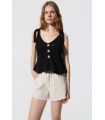 Top Crochet. Camisetas / Camisas BSB. Color: beige, negro; Tallas: s, m |