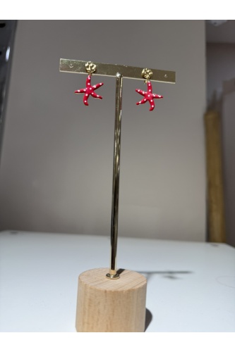 Pendientes Estrella Mar Rojo. Bisuteria.  | Bambalinas Closet