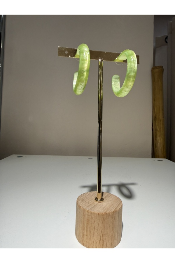 Pendientes Aro Nacar. Bisuteria. Color: amarillo, verde, naranja, rosa |