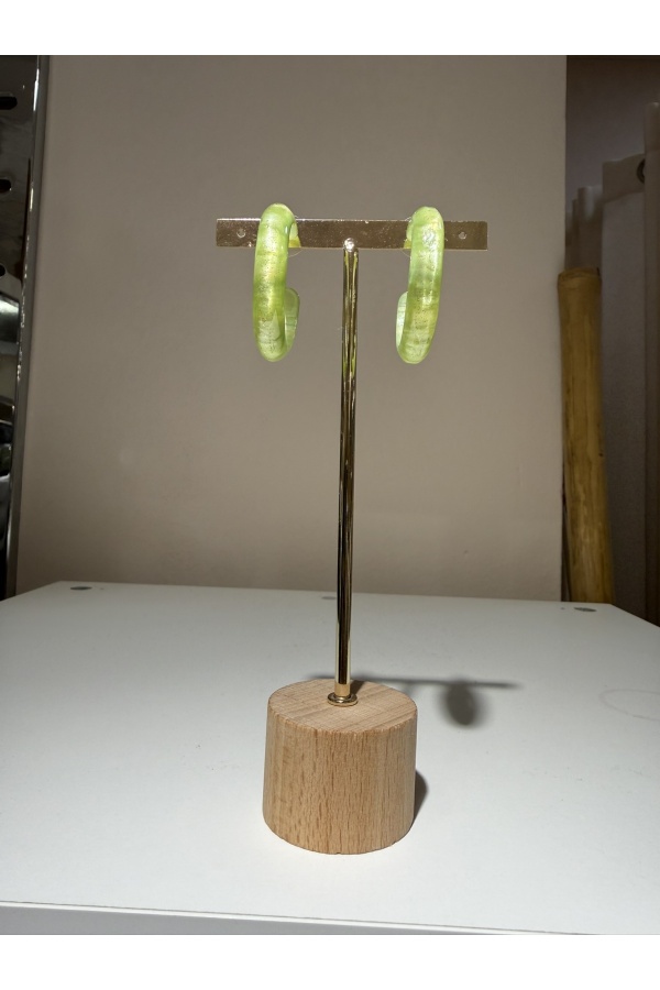 Pendientes Aro Nacar. Bisuteria. Color: amarillo, verde, naranja, rosa |