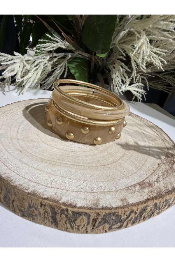 Pulseras Amaral. Bisuteria. Color: amarillo, beige, rosa | Bambalinas Closet