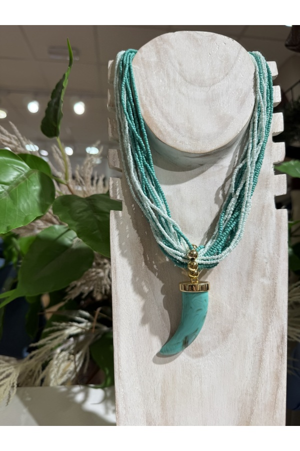 Collar Cuerno Turquesa. Bisuteria.  | Bambalinas Closet