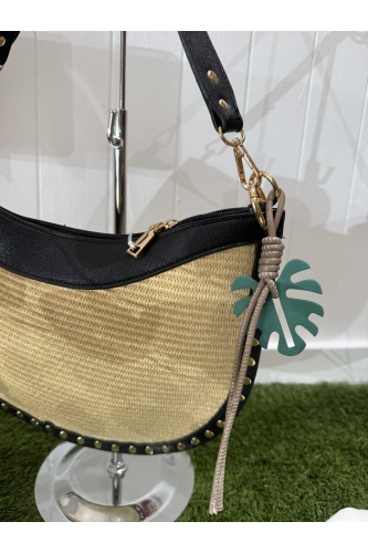 Bolso Hoja de Palma. Bolsos. Color: camel, negro | Bambalinas Closet