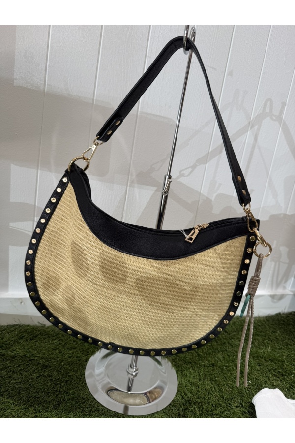 Bolso Hoja de Palma. Bolsos. Color: camel, negro | Bambalinas Closet