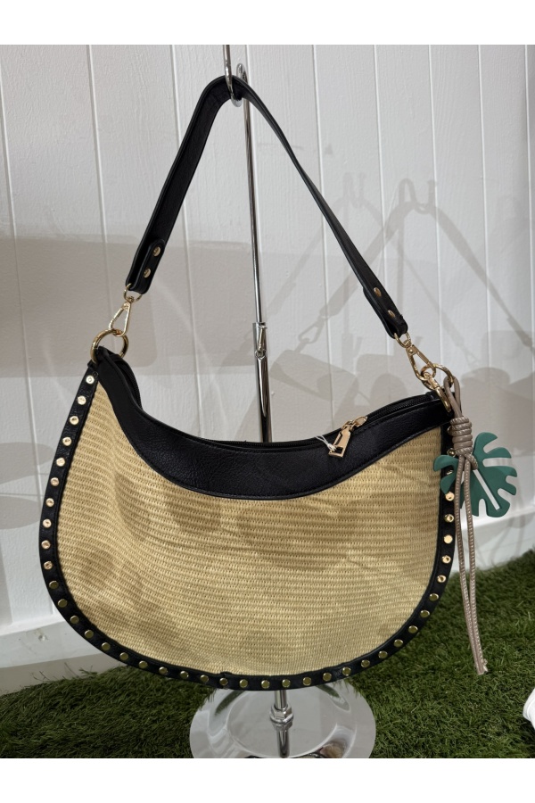 Bolso Hoja de Palma. Bolsos. Color: camel, negro | Bambalinas Closet