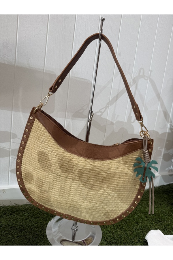 Bolso Hoja de Palma. Bolsos. Color: camel, negro | Bambalinas Closet