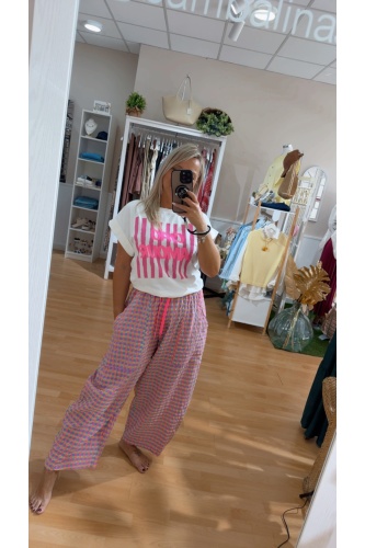 Pantalon Cuadros Rosa. Pantalones / Shorts.  | Bambalinas Closet