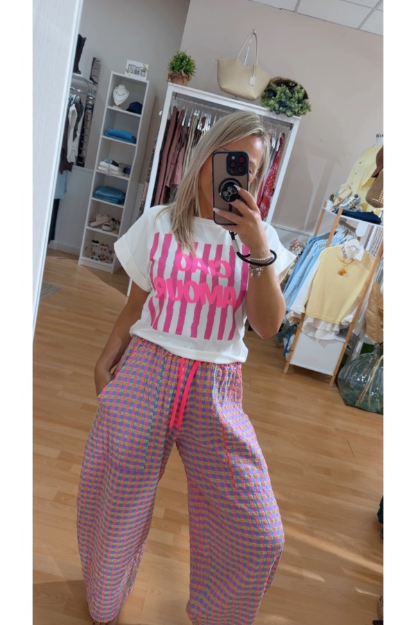 Pantalon Cuadros Rosa. Pantalones / Shorts.  | Bambalinas Closet