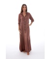 Vestido Kaupo. Vestidos. Color: marron chocolate, turquesa; Tallas: s/m, m/l |