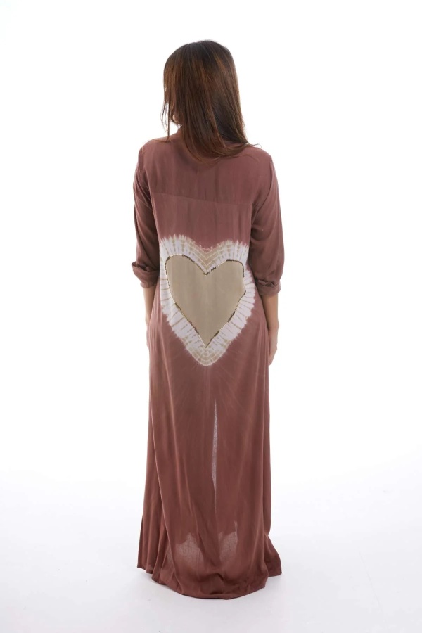 Vestido Kaupo. Vestidos. Color: marron chocolate, turquesa; Tallas: s/m, m/l |