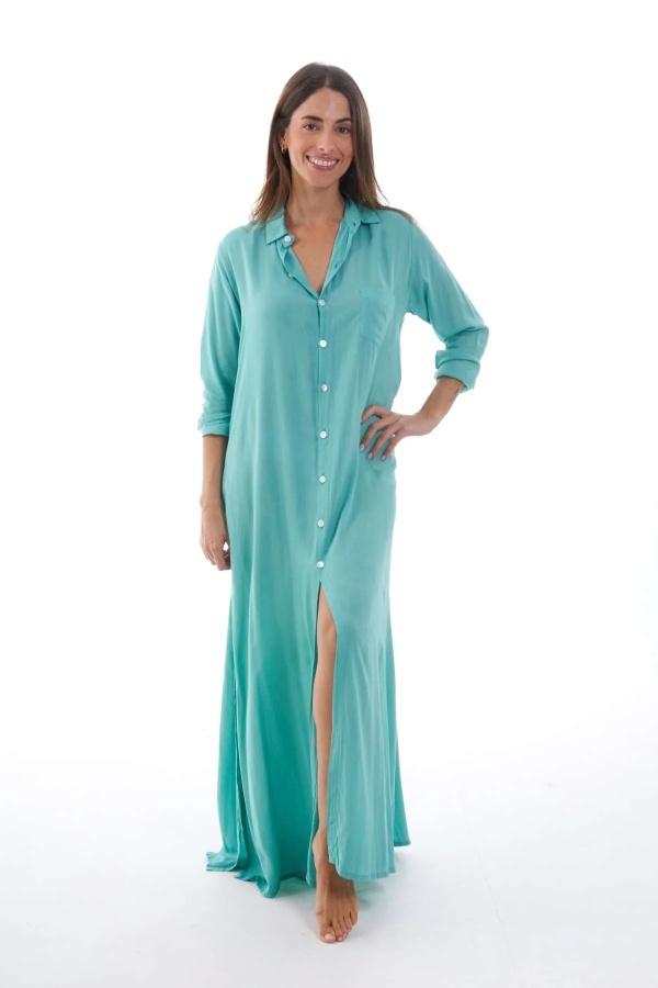 Vestido Kaupo. Vestidos. Color: marron chocolate, turquesa; Tallas: s/m, m/l |