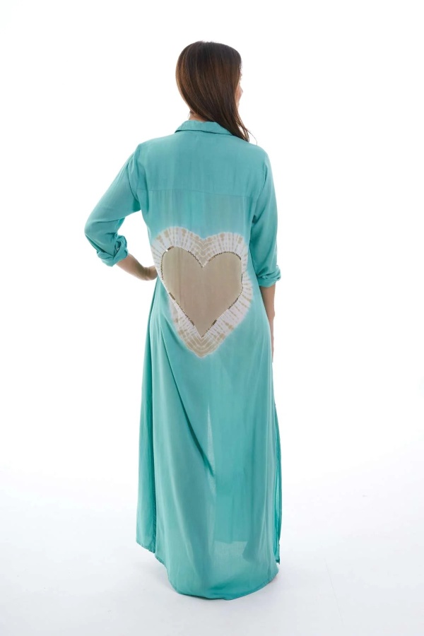 Vestido Kaupo. Vestidos. Color: marron chocolate, turquesa; Tallas: s/m, m/l |