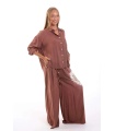 Pantalon Manuk. Faldas / Shorts/Pants. Color: marron chocolate, turquesa; Tallas: