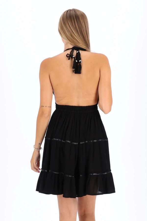 Vestido Orisha. Vestidos. Color: marron chocolate, beige, negro; Tallas: talla