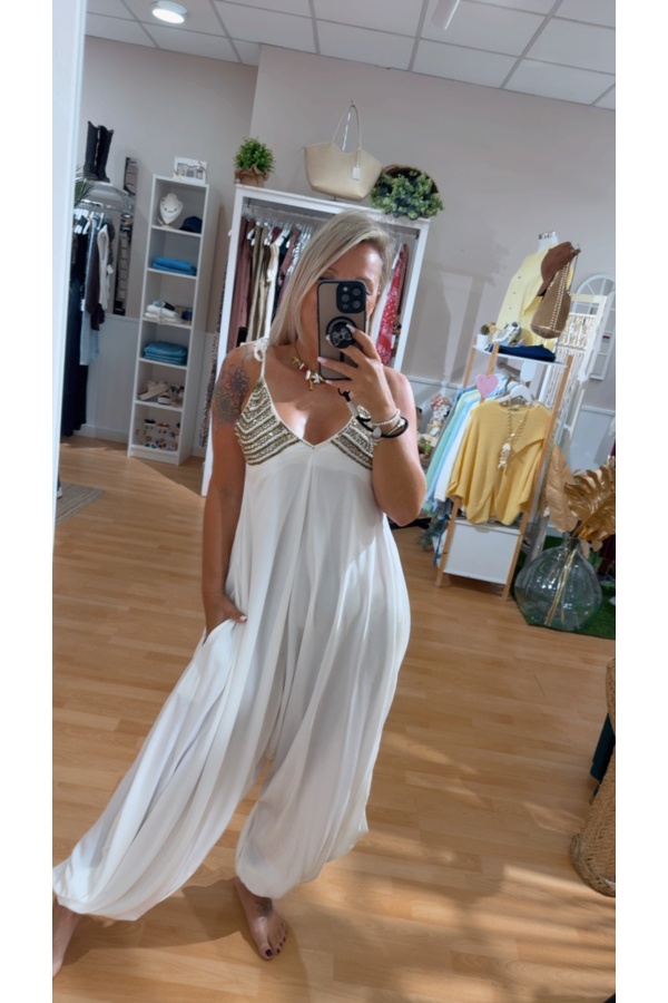 Mono Aciron. Monos / Conjuntos. Color: blanco, beige, negro; Tallas: talla unica