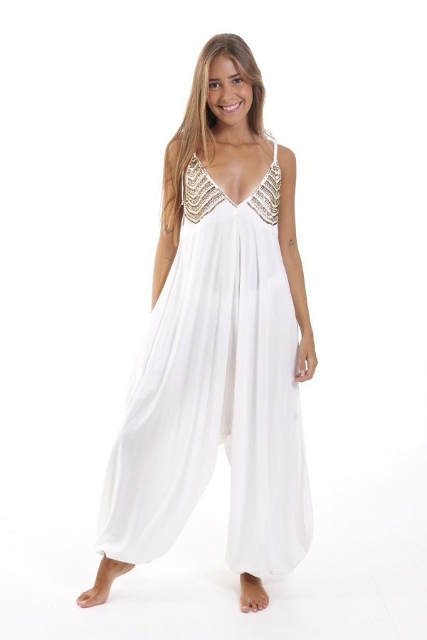 Mono Aciron. Monos / Conjuntos. Color: blanco, beige, negro; Tallas: talla unica