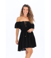 Vestido Azuni. Vestidos. Color: rosa, marron chocolate, negro; Tallas: talla