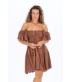 Vestido Azuni. Vestidos. Color: rosa, marron chocolate, negro; Tallas: talla