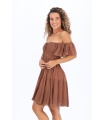 Vestido Azuni. Vestidos. Color: rosa, marron chocolate, negro; Tallas: talla
