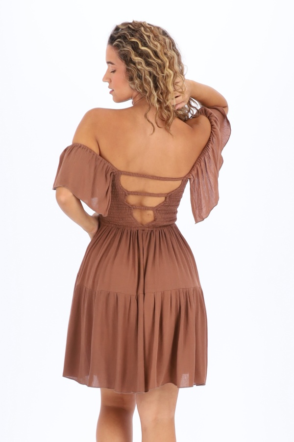 Vestido Azuni. Vestidos. Color: rosa, marron chocolate, negro; Tallas: talla