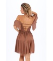 Vestido Azuni. Vestidos. Color: rosa, marron chocolate, negro; Tallas: talla