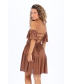Vestido Azuni. Vestidos. Color: rosa, marron chocolate, negro; Tallas: talla