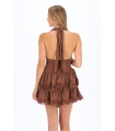 Vestido Orisha. Vestidos. Color: marron chocolate, beige, negro; Tallas: talla