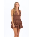 Vestido Orisha. Vestidos. Color: marron chocolate, beige, negro; Tallas: talla