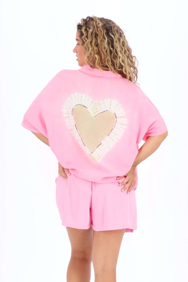 Camisa Cireya. Tops / Blusones. Color: turquesa, rosa; Tallas: talla unica |