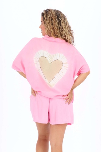 Camisa Cireya. Tops / Blusones. Color: turquesa, rosa; Tallas: talla unica |