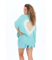 Camisa Cireya. Tops / Blusones. Color: turquesa, rosa; Tallas: talla unica |