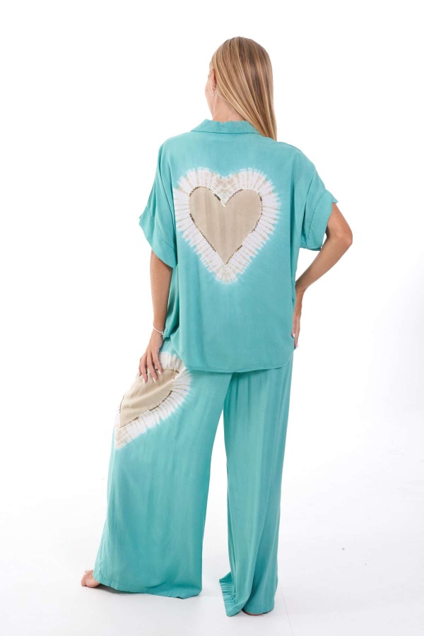 Camisa Cireya. Tops / Blusones. Color: turquesa, rosa; Tallas: talla unica |