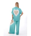 Camisa Cireya. Tops / Blusones. Color: turquesa, rosa; Tallas: talla unica |