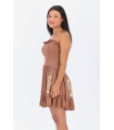 Vestido Alimos Tye. Vestidos. Color: crudo, marron chocolate, rosa; Tallas: talla