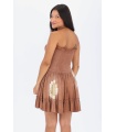 Vestido Alimos Tye. Vestidos. Color: crudo, marron chocolate, rosa; Tallas: talla