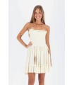 Vestido Alimos Tye. Vestidos. Color: crudo, marron chocolate, rosa; Tallas: talla