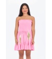 Vestido Alimos Tye. Vestidos. Color: crudo, marron chocolate, rosa; Tallas: talla
